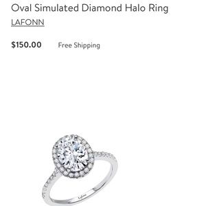 LAFONN oval simulated diamond halo ring